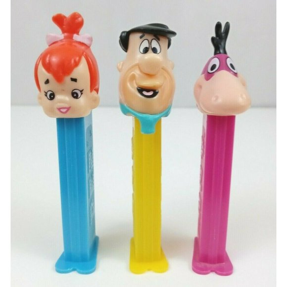 Pez Toys Vintage Lot Of 3 Flintstones Pez Dispensers Fred Pebbles